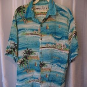 Vintage Whooos Men's Hawaiian Shirt Sz M Pre-Owned